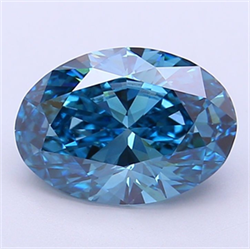Picture of Lab Grown Diamond 2.73 Carats, Oval with  Cut, Fancy Vivid Blue Color, VVS2 Clarity and Certified by IGI
