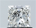 Natural Diamond 0.90 Carats, Princess with  Cut, H Color, VS1 Clarity and Certified by GIA