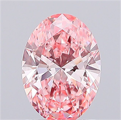 Picture of Lab Grown Diamond 1.50 Carats, Oval with  Cut, Fancy Vivid Pink Color, VS1 Clarity and Certified by IGI