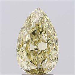 Picture of Lab Grown Diamond 2.10 Carats, Pear with  Cut, Fancy Yellow Color, VS1 Clarity and Certified by IGI