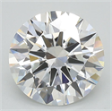 Lab Grown Diamond 3.08 Carats, Round with Excellent Cut, F Color, VS1 Clarity and Certified by GIA