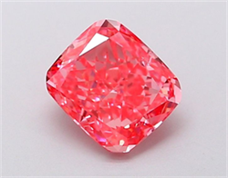 Picture of Lab Grown Diamond 1.23 Carats, Cushion with  Cut, Fancy Vivid Pink Color, VS1 Clarity and Certified by IGI