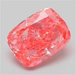 Picture of Lab Grown Diamond 3.19 Carats, CUSHION MODIFIED with  Cut, Fancy Vivid Pink Color, VVS2 Clarity and Certified by IGI