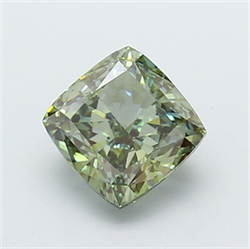 Picture of Lab Grown Diamond 3.11 Carats, CUSHION MODIFIED with  Cut, Fancy Vivid Green Color, VVS1 Clarity and Certified by IGI