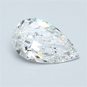 Picture of Natural Diamond 1.18 Carats, Pear with  Cut, E Color, VVS1 Clarity and Certified by GIA