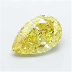 Picture of Lab Grown Diamond 2.01 Carats, Pear with  Cut, Fancy Intense Yellow Color, VS1 Clarity and Certified by IGI