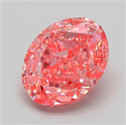 Picture of Lab Grown Diamond 2.25 Carats, Oval with  Cut, Fancy Vivid Pink Color, VVS2 Clarity and Certified by IGI