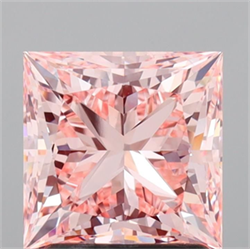 Picture of Lab Grown Diamond 1.95 Carats, Princess with  Cut, Fancy Intense Pink Color, VS2 Clarity and Certified by IGI