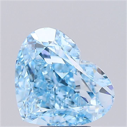 Picture of Lab Grown Diamond 5.03 Carats, Heart with  Cut, Fancy Vivid Blue Color, VS1 Clarity and Certified by IGI