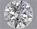 Natural Diamond 0.71 Carats, Round with Very Good Cut, D Color, SI2 Clarity and Certified by HRD