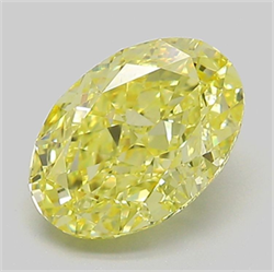 Picture of Lab Grown Diamond 2.09 Carats, Oval with  Cut, Fancy Intense Yellow Color, VVS2 Clarity and Certified by IGI