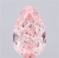 Picture of Lab Grown Diamond 15.58 Carats, Pear with  Cut, Fancy Vivid Pink Color, VS1 Clarity and Certified by IGI