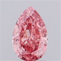 Picture of Lab Grown Diamond 1.48 Carats, Pear with  Cut, Fancy Vivid Pink Color, VVS2 Clarity and Certified by IGI