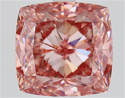 Picture of Lab Grown Diamond 4.16 Carats, CUSHION MODIFIED with  Cut, Fancy Intense Pink Color, VVS2 Clarity and Certified by IGI
