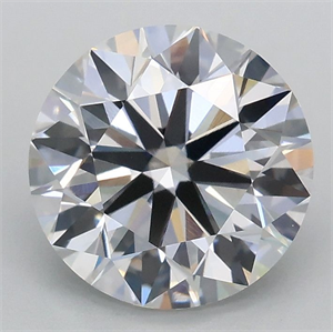 Picture of Lab Grown Diamond 2.00 Carats, Round with Ideal Cut, D Color, VVS2 Clarity and Certified by IGI