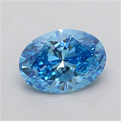 Picture of Lab Grown Diamond 2.01 Carats, Oval with  Cut, Fancy Vivid Blue Color, VS1 Clarity and Certified by IGI