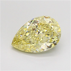 Picture of Lab Grown Diamond 2.09 Carats, Pear with  Cut, Fancy Yellow Color, VVS2 Clarity and Certified by IGI