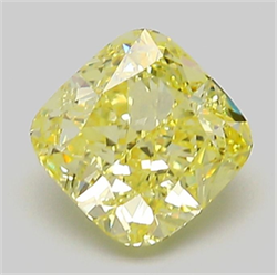 Picture of Lab Grown Diamond 1.62 Carats, CUSHION MODIFIED with  Cut, Fancy Intense Yellow Color, VVS2 Clarity and Certified by IGI