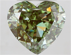 Picture of Lab Grown Diamond 5.02 Carats, Heart with  Cut, Fancy Vivid Green Color, VVS2 Clarity and Certified by IGI