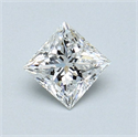 Natural Diamond 0.53 Carats, Princess with  Cut, F Color, VS1 Clarity and Certified by GIA