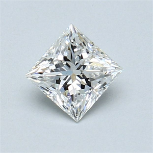 Picture of Natural Diamond 0.53 Carats, Princess with  Cut, F Color, VS1 Clarity and Certified by GIA