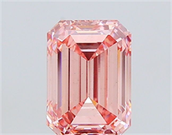 Picture of Lab Grown Diamond 2.54 Carats, Emerald with  Cut, Fancy Vivid Pink Color, VS2 Clarity and Certified by IGI