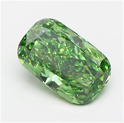 Picture of Lab Grown Diamond 3.07 Carats, CUSHION MODIFIED with  Cut, Fancy Vivid Green Color, VS1 Clarity and Certified by IGI