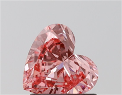 Picture of Lab Grown Diamond 1.22 Carats, Heart with  Cut, Fancy Vivid Pink Color, VS1 Clarity and Certified by IGI