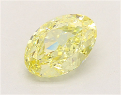 Picture of Lab Grown Diamond 2.91 Carats, Oval with  Cut, Fancy Intense Yellow Color, VVS2 Clarity and Certified by IGI