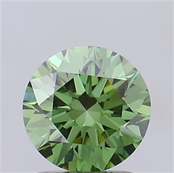 Picture of Lab Grown Diamond 1.50 Carats, Round with Ideal Cut, Fancy Vivid Green Color, VVS2 Clarity and Certified by IGI
