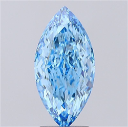 Picture of Lab Grown Diamond 3.03 Carats, Marquise with  Cut, Fancy Vivid Blue Color, VS1 Clarity and Certified by IGI