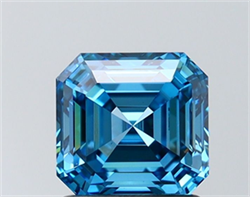 Picture of Lab Grown Diamond 1.52 Carats, Asscher with  Cut, Fancy Vivid Blue Color, VS1 Clarity and Certified by IGI