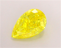 Picture of Lab Grown Diamond 2.04 Carats, Pear with  Cut, Fancy Vivid Yellow Color, VS1 Clarity and Certified by IGI