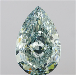 Picture of Lab Grown Diamond 4.21 Carats, Pear with  Cut, Fancy Vivid Green Color, VS2 Clarity and Certified by IGI