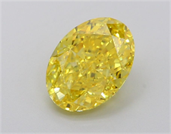 Picture of Lab Grown Diamond 2.22 Carats, Oval with  Cut, Fancy Vivid Yellow Color, VS1 Clarity and Certified by IGI