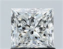 Natural Diamond 1.00 Carats, Princess with  Cut, G Color, VS2 Clarity and Certified by GIA