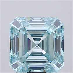 Picture of Lab Grown Diamond 27.34 Carats, Asscher with  Cut, Fancy Vivid Green Color, VS2 Clarity and Certified by IGI