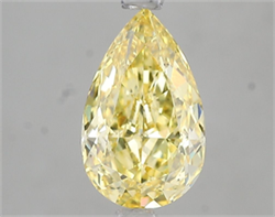 Picture of Lab Grown Diamond 2.00 Carats, Pear with  Cut, Fancy Vivid Yellow Color, VS2 Clarity and Certified by IGI