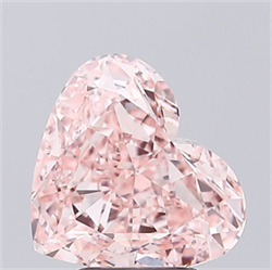 Picture of Lab Grown Diamond 3.54 Carats, Heart with  Cut, Fancy Vivid Pink Color, VVS2 Clarity and Certified by IGI