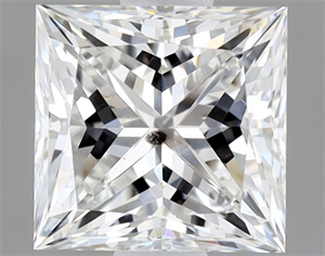 Picture of Natural Diamond 0.87 Carats, Princess with  Cut, F Color, SI2 Clarity and Certified by GIA