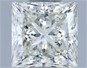 Natural Diamond 0.94 Carats, Princess with  Cut, J Color, VS1 Clarity and Certified by IGI