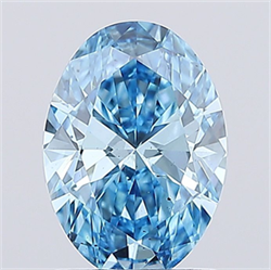 Picture of Lab Grown Diamond 1.50 Carats, Oval with  Cut, Fancy Vivid Blue Color, VS2 Clarity and Certified by IGI