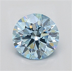 Picture of Lab Grown Diamond 2.01 Carats, Round with Ideal Cut, Fancy Vivid Blue Color, VS1 Clarity and Certified by IGI