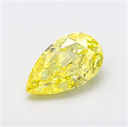 Picture of Lab Grown Diamond 2.52 Carats, Pear with  Cut, Fancy Intense Yellow Color, VS2 Clarity and Certified by IGI