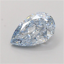 Picture of Lab Grown Diamond 1.26 Carats, Pear with  Cut, Fancy Intense Blue Color, VVS2 Clarity and Certified by IGI