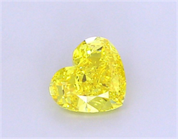 Picture of Lab Grown Diamond 1.66 Carats, Heart with  Cut, Fancy Vivid Yellow Color, VVS2 Clarity and Certified by IGI