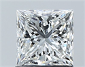 Natural Diamond 1.01 Carats, Princess with  Cut, F Color, VVS2 Clarity and Certified by GIA