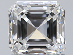 Picture of Natural Diamond 0.91 Carats, Asscher with  Cut, E Color, VVS2 Clarity and Certified by GIA