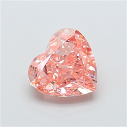 Picture of Lab Grown Diamond 1.52 Carats, Heart with  Cut, Fancy Vivid Pink Color, VVS2 Clarity and Certified by IGI