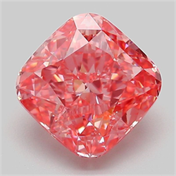 Picture of Lab Grown Diamond 3.04 Carats, CUSHION MODIFIED with  Cut, Fancy Vivid Pink Color, VVS2 Clarity and Certified by IGI